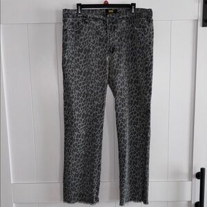 Lucky & Blessed Gray/Black cheetah Print Jeans Sz 20 Misses/ Sz 18 Womens